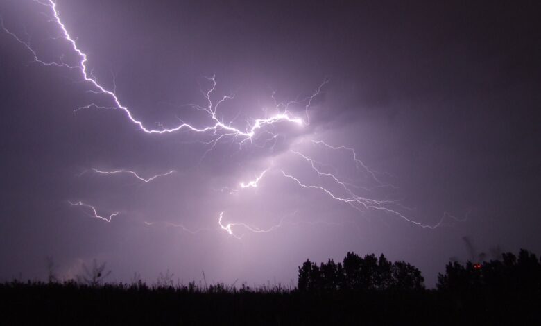 lightning, storm, night